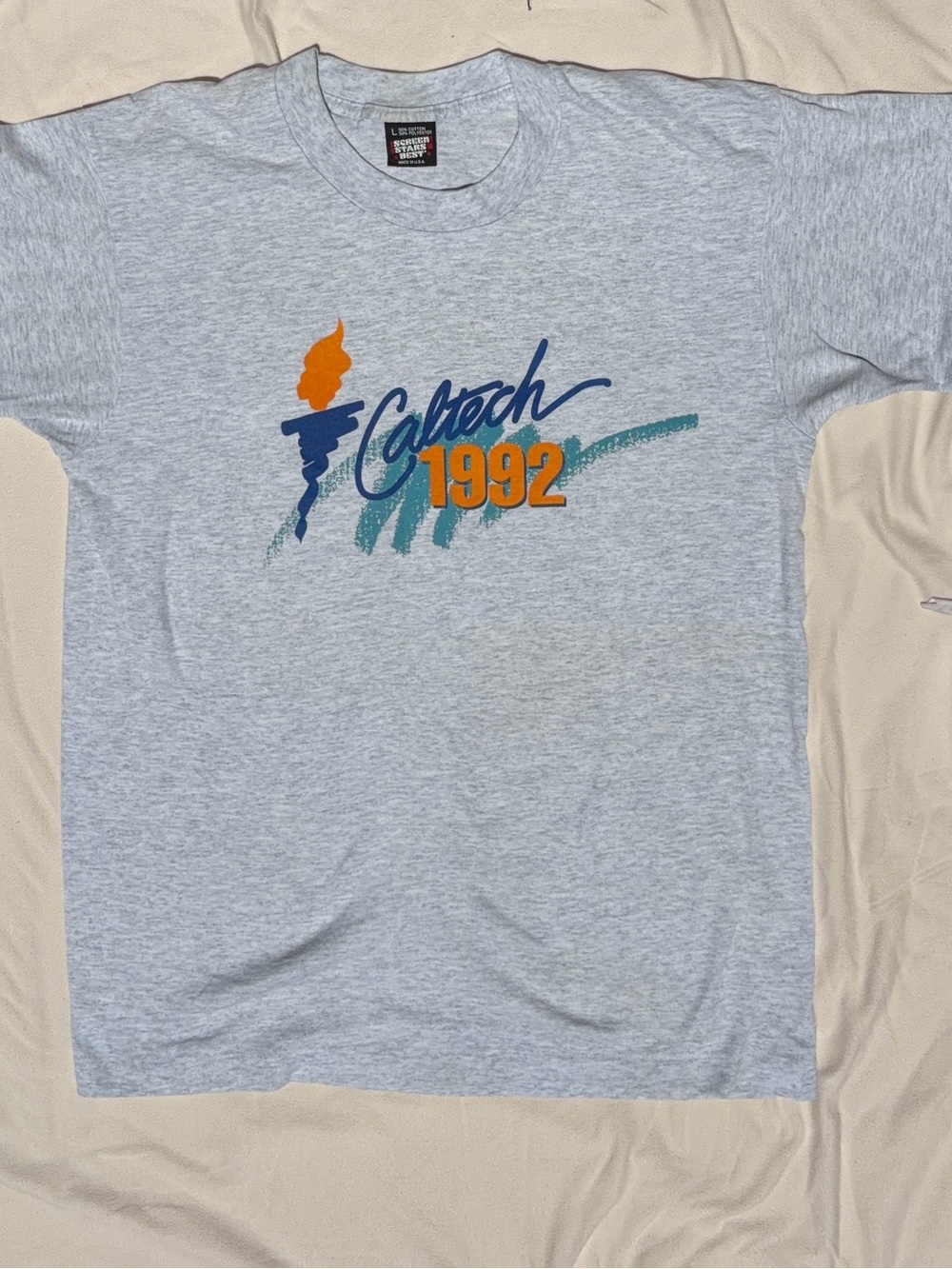 Vintage 1992 Caltech Screen Stars Best USA Graphic Tee Large